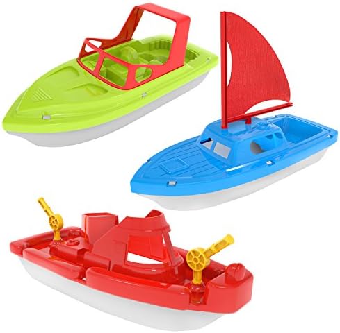 3 PCS Bath Boat Toy Yacht Pool Toy Speed Boat Sailing Boat, Floating Toy Boats for Bathtub Bath Toy Set for Baby Toddlers, Birthday Gift for Kids
